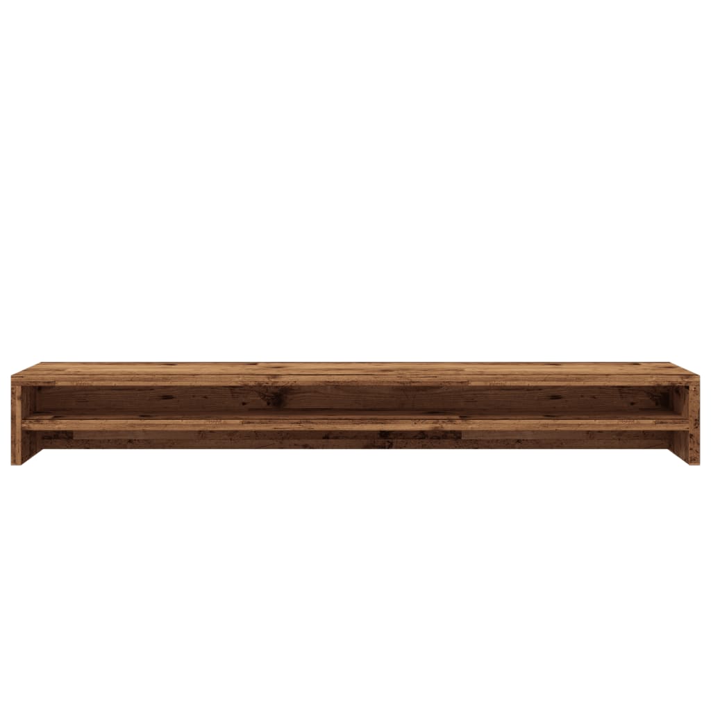 Monitorstandaard 100x24x13 cm bewerkt hout oud houtkleurig is nu te koop bij PeponiXL, paradijselijk wonen!