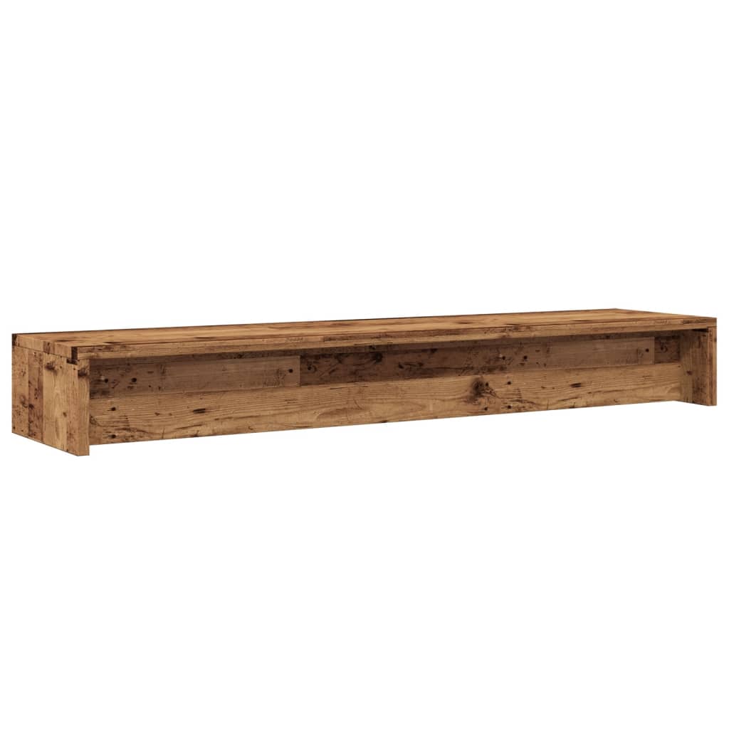 Monitorstandaard 100x24x13 cm bewerkt hout oud houtkleurig is nu te koop bij PeponiXL, paradijselijk wonen!