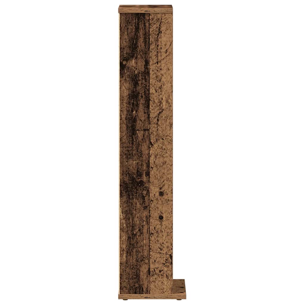 Cd-kast 21x20x88 cm bewerkt hout oud houtkleurig is nu te koop bij PeponiXL, paradijselijk wonen!