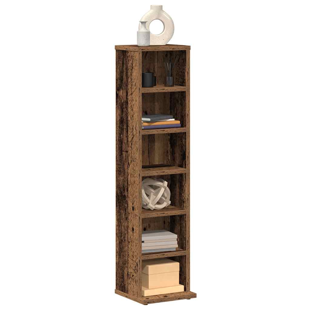 Cd-kast 21x20x88 cm bewerkt hout oud houtkleurig is nu te koop bij PeponiXL, paradijselijk wonen!