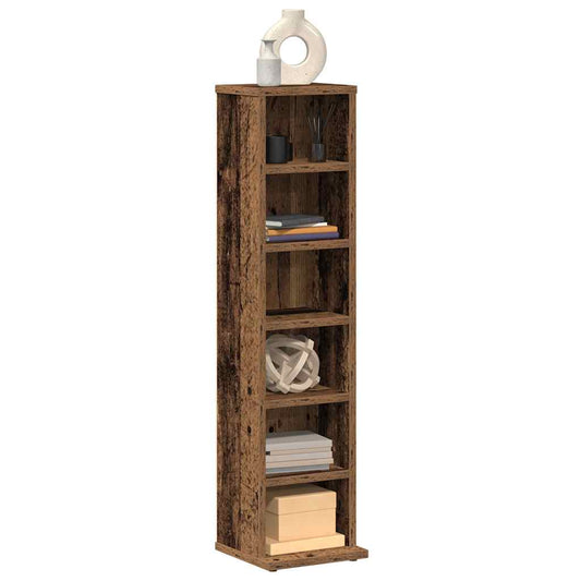 Cd-kast 21x20x88 cm bewerkt hout oud houtkleurig is nu te koop bij PeponiXL, paradijselijk wonen!