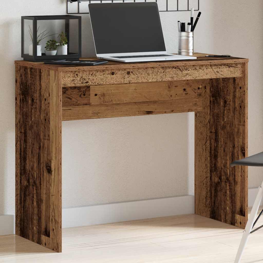 Bureau 90x40x72 cm bewerkt hout oud houtkleurig is nu te koop bij PeponiXL, paradijselijk wonen!