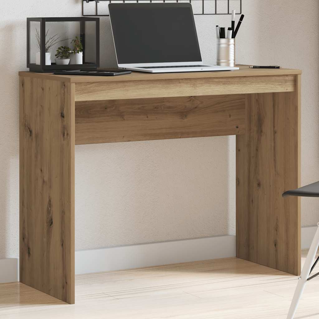 Bureau 90x40x72 cm bewerkt hout artisanaal eikenkleur is nu te koop bij PeponiXL, paradijselijk wonen!