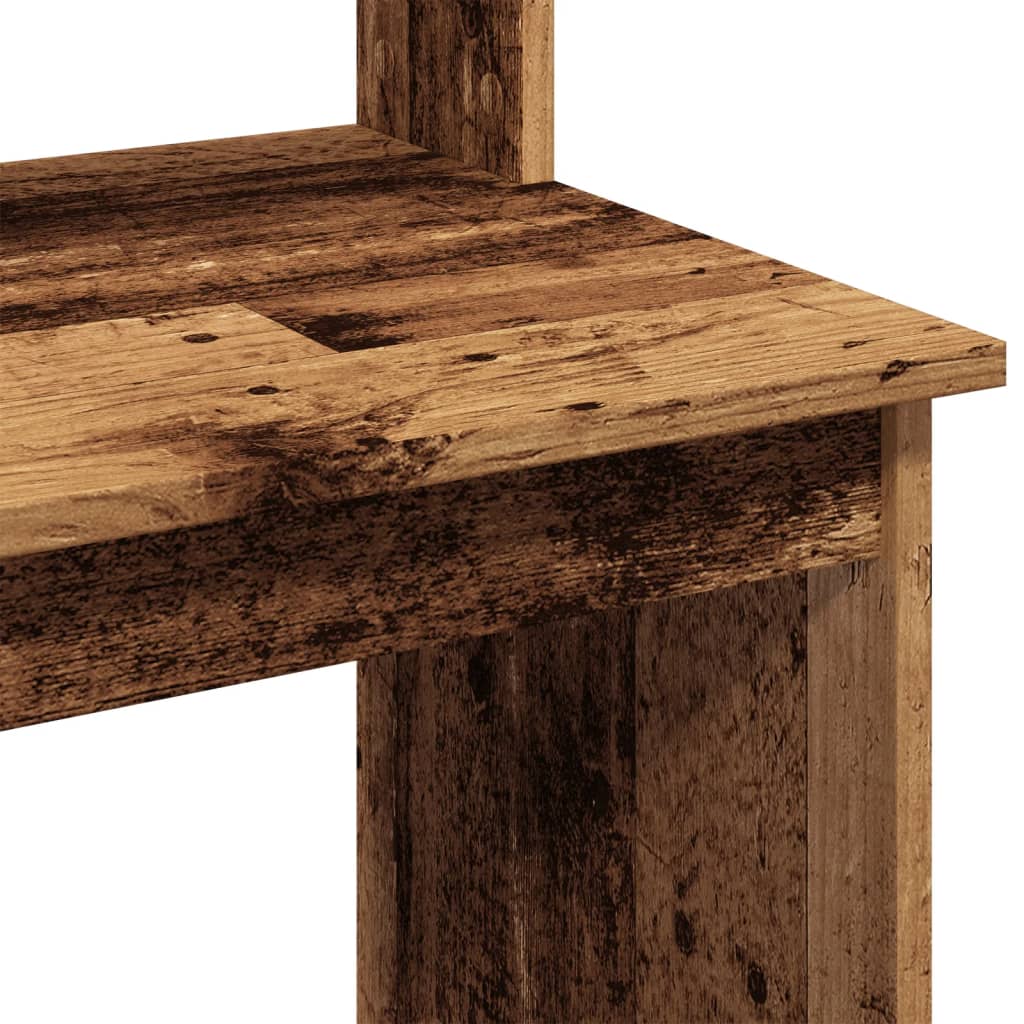 Bureau met schappen 102x45x148 cm bewerkt hout oud houtkleurig is nu te koop bij PeponiXL, paradijselijk wonen!