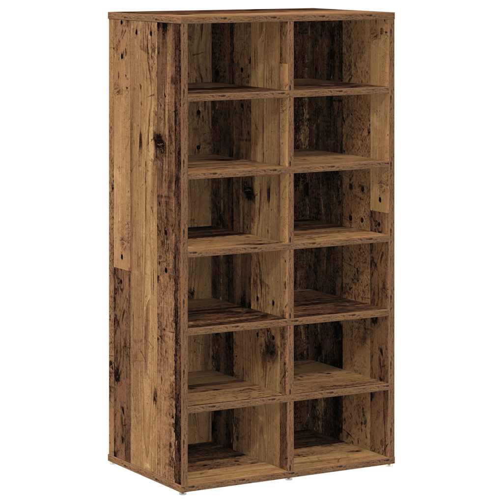 Schoenenrek 54x34x100,5 cm bewerkt hout oud houtkleurig is nu te koop bij PeponiXL, paradijselijk wonen!