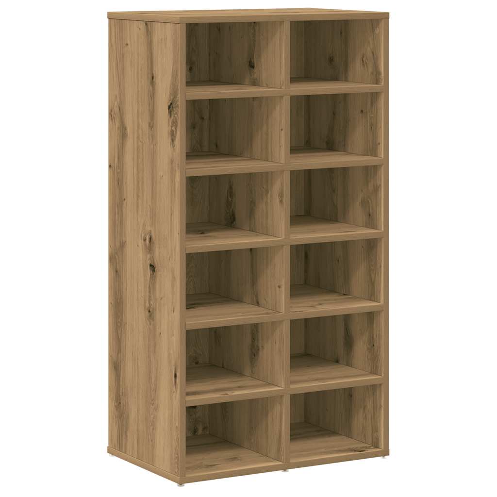 Schoenenrek 54x34x100,5 cm bewerkt hout artisanaal eikenkleur is nu te koop bij PeponiXL, paradijselijk wonen!