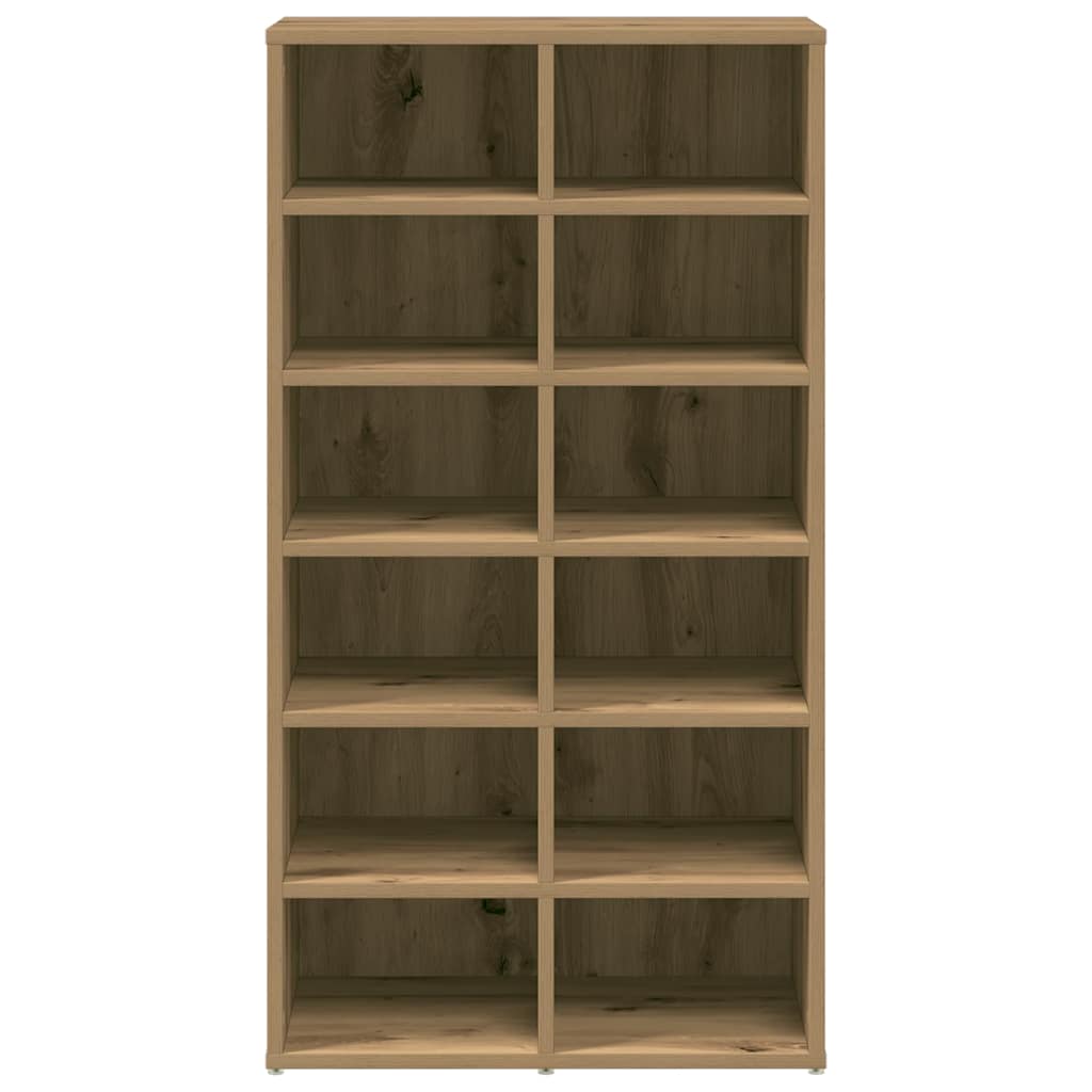 Schoenenrek 54x34x100,5 cm bewerkt hout artisanaal eikenkleur is nu te koop bij PeponiXL, paradijselijk wonen!