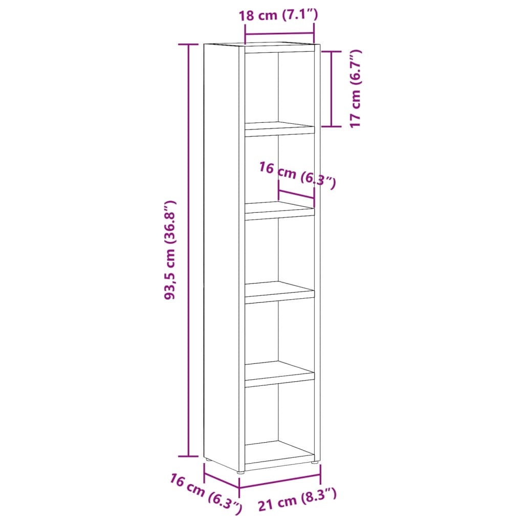CD-kasten 2 st 21x16x93,5 bewerkt hout artisanaal eikenkleur is nu te koop bij PeponiXL, paradijselijk wonen!