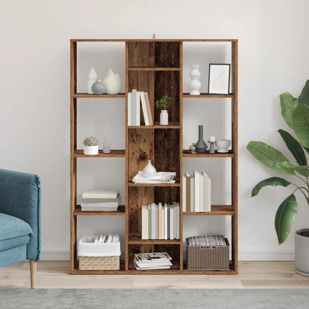 Kamerscherm/boekenkast 100x24x140 cm bewerkt hout oud hout is nu te koop bij PeponiXL, paradijselijk wonen!