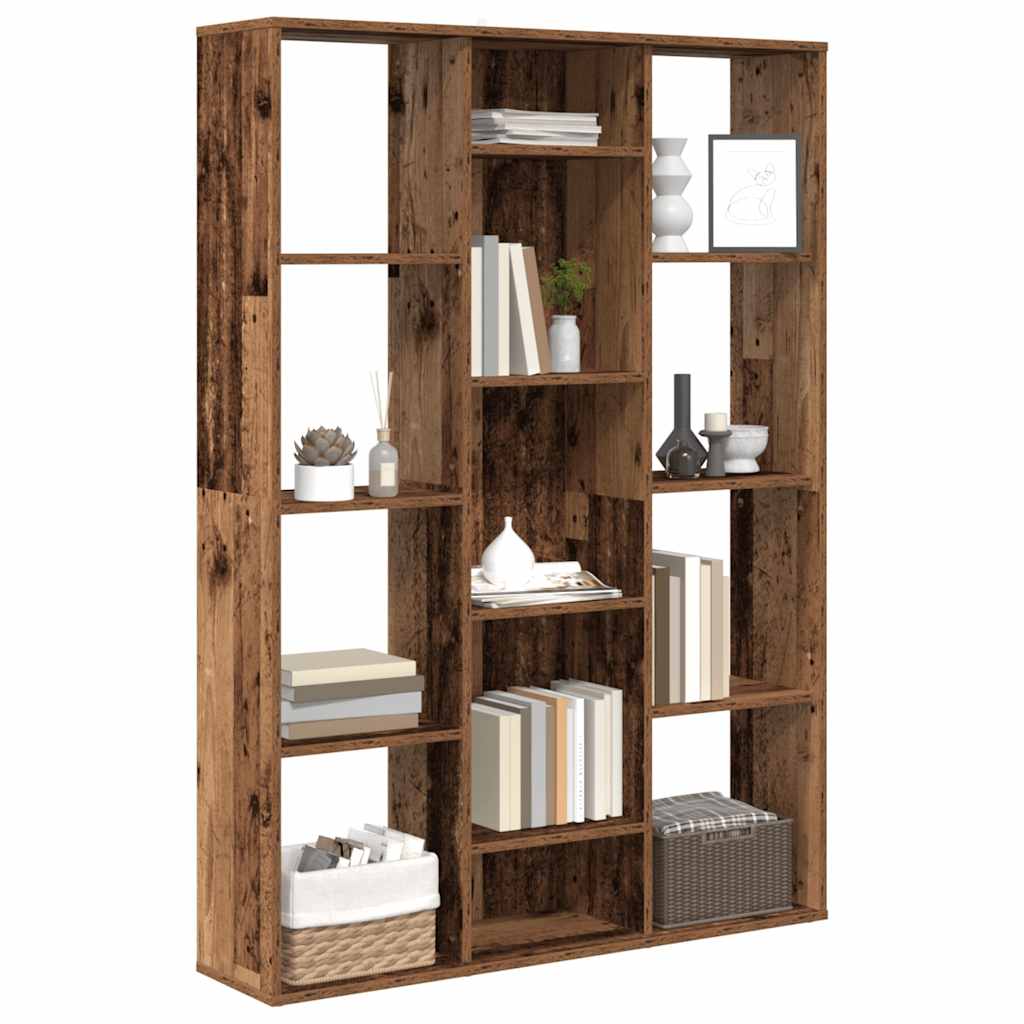 Kamerscherm/boekenkast 100x24x140 cm bewerkt hout oud hout is nu te koop bij PeponiXL, paradijselijk wonen!