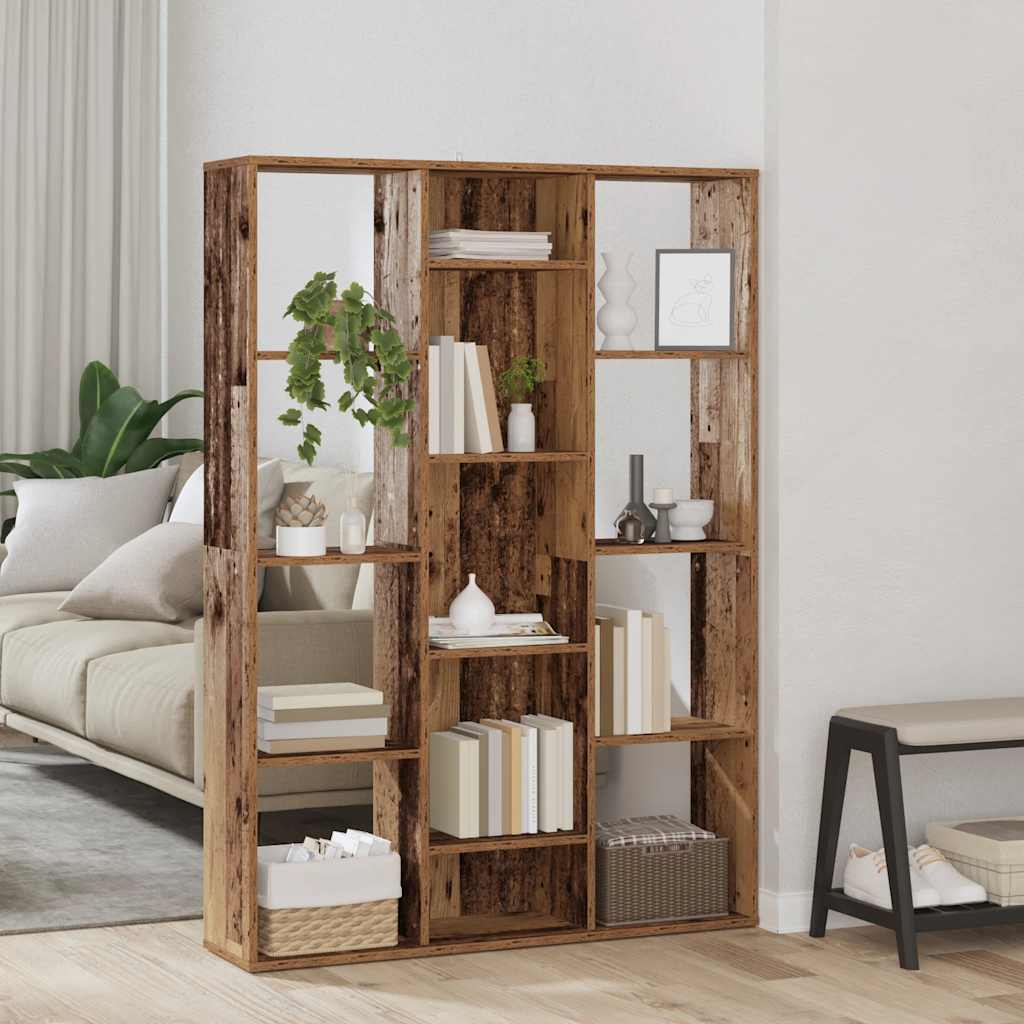 Kamerscherm/boekenkast 100x24x140 cm bewerkt hout oud hout is nu te koop bij PeponiXL, paradijselijk wonen!