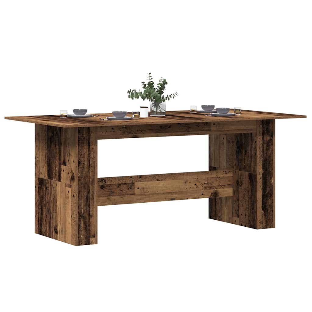 Eettafel 180x90x76 cm bewerkt hout oud houtkleurig is nu te koop bij PeponiXL, paradijselijk wonen!