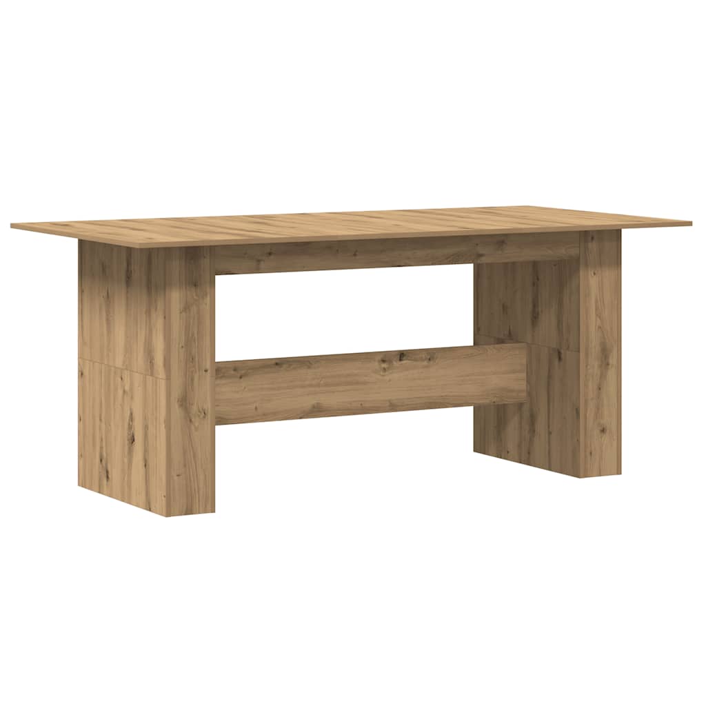 Eettafel 180x90x76 cm bewerkt hout artisanaal eikenkleur is nu te koop bij PeponiXL, paradijselijk wonen!
