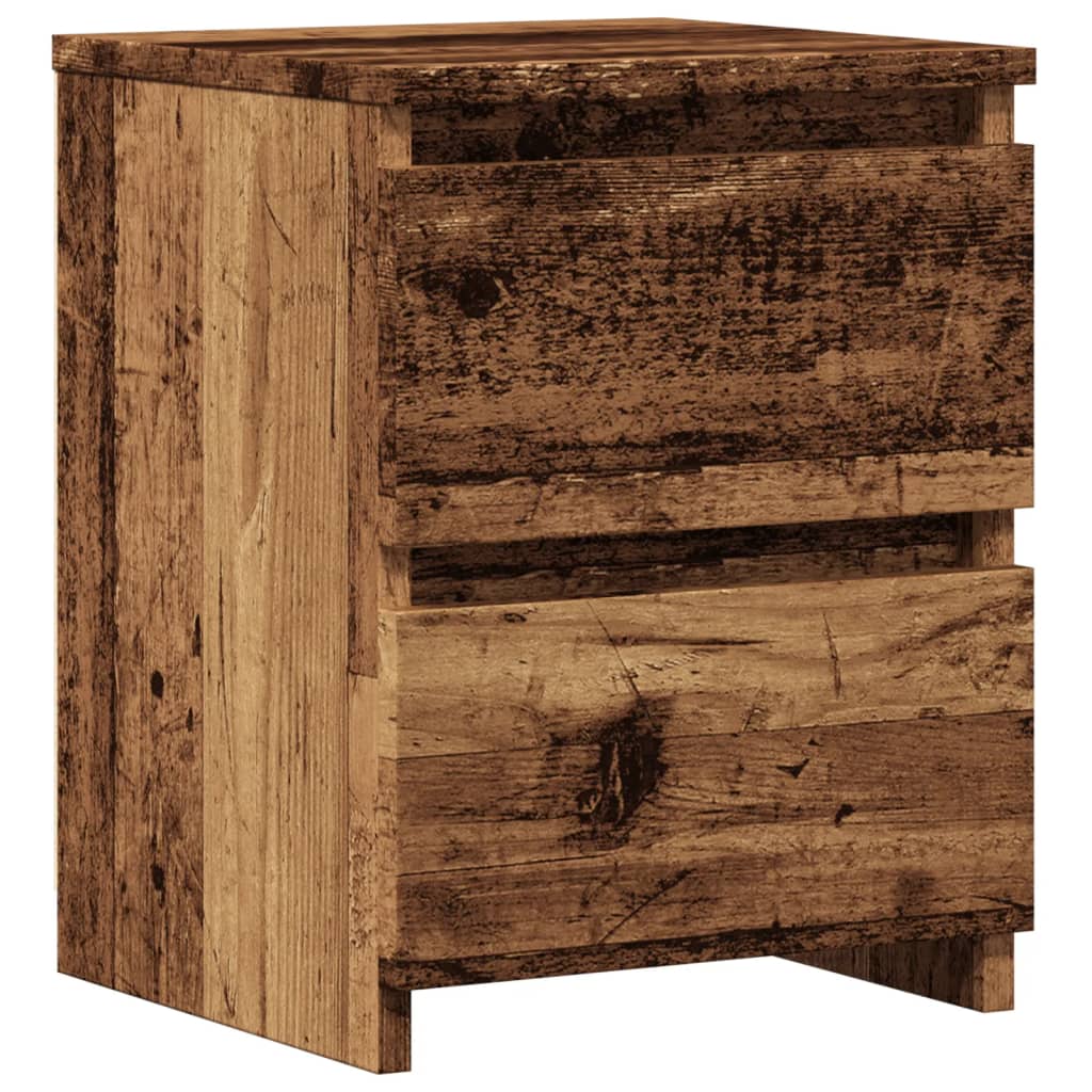 Nachtkastjes 2 st 30x30x40 cm bewerkt hout oud houtkleurig is nu te koop bij PeponiXL, paradijselijk wonen!