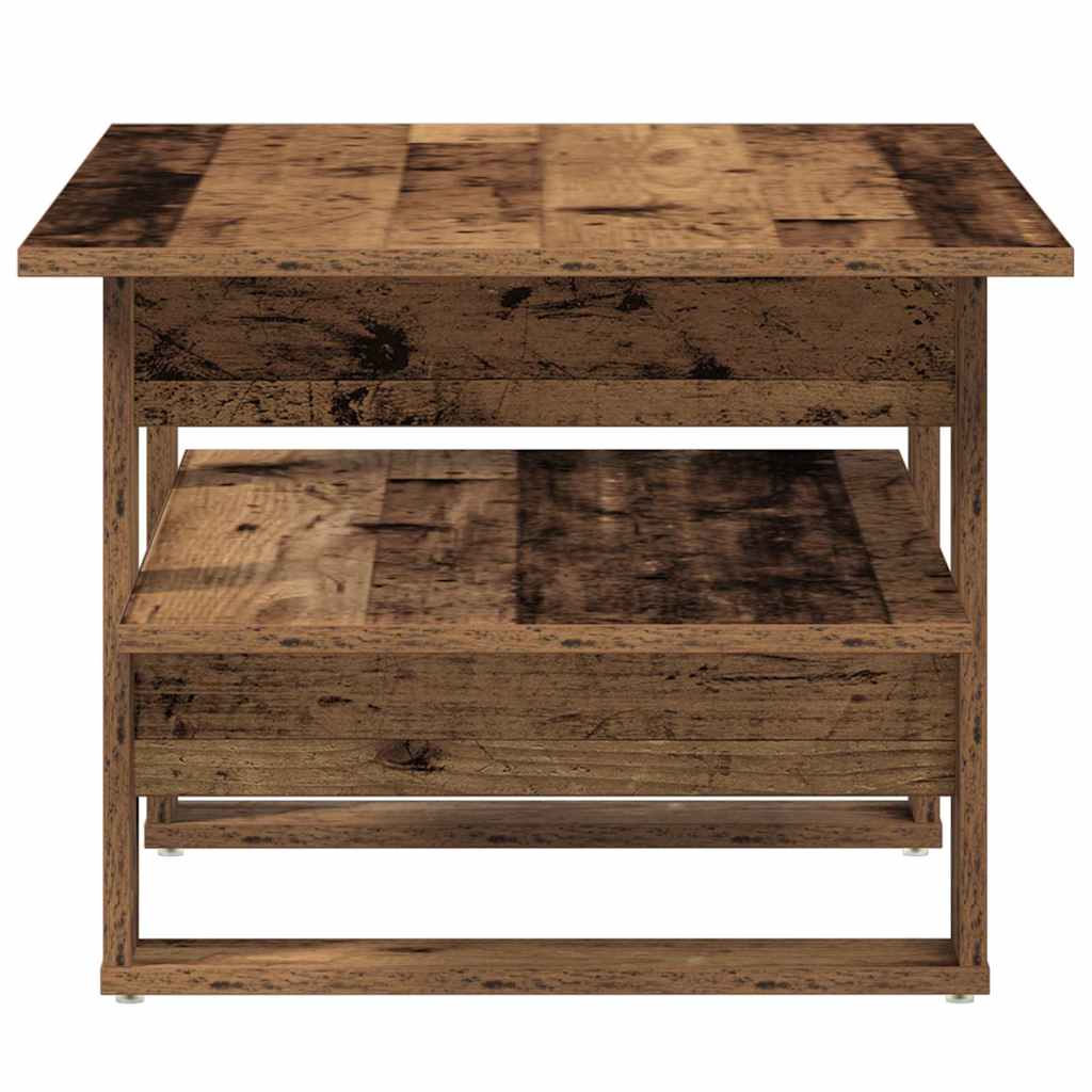 Salontafel 102x55x42 cm bewerkt hout oud houtkleurig is nu te koop bij PeponiXL, paradijselijk wonen!