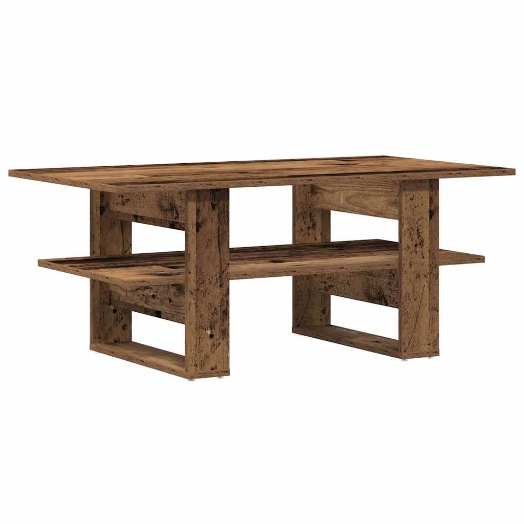 Salontafel 102x55x42 cm bewerkt hout oud houtkleurig is nu te koop bij PeponiXL, paradijselijk wonen!