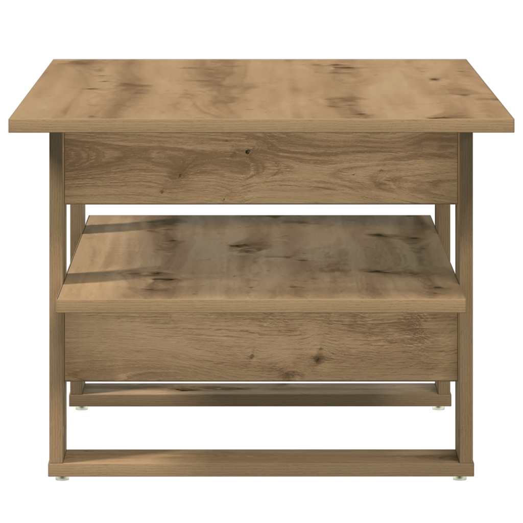 Salontafel 102x55x42 cm bewerkt hout artisanaal eikenkleur is nu te koop bij PeponiXL, paradijselijk wonen!