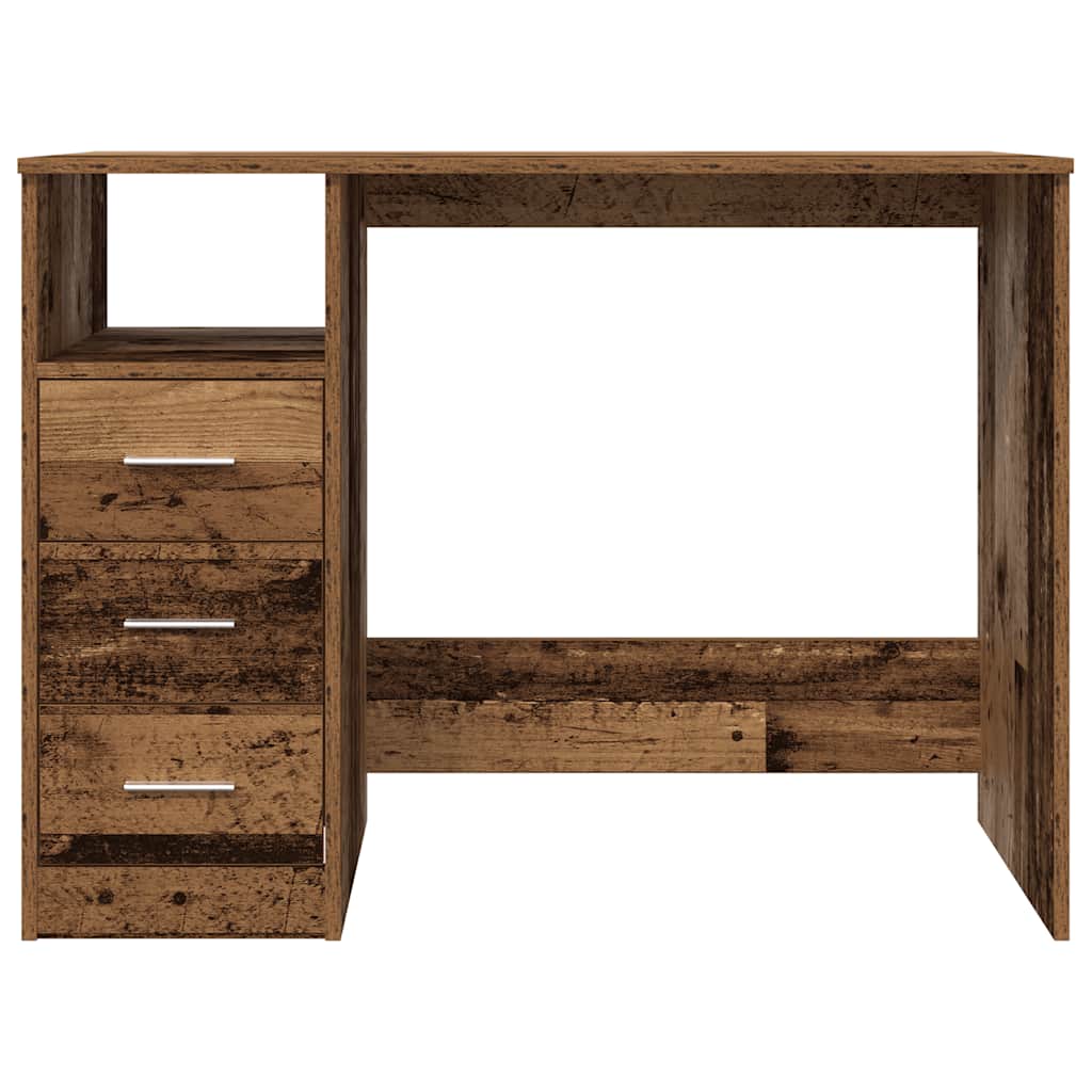 Bureau 102x50x76 cm bewerkt hout oud houtkleurig is nu te koop bij PeponiXL, paradijselijk wonen!