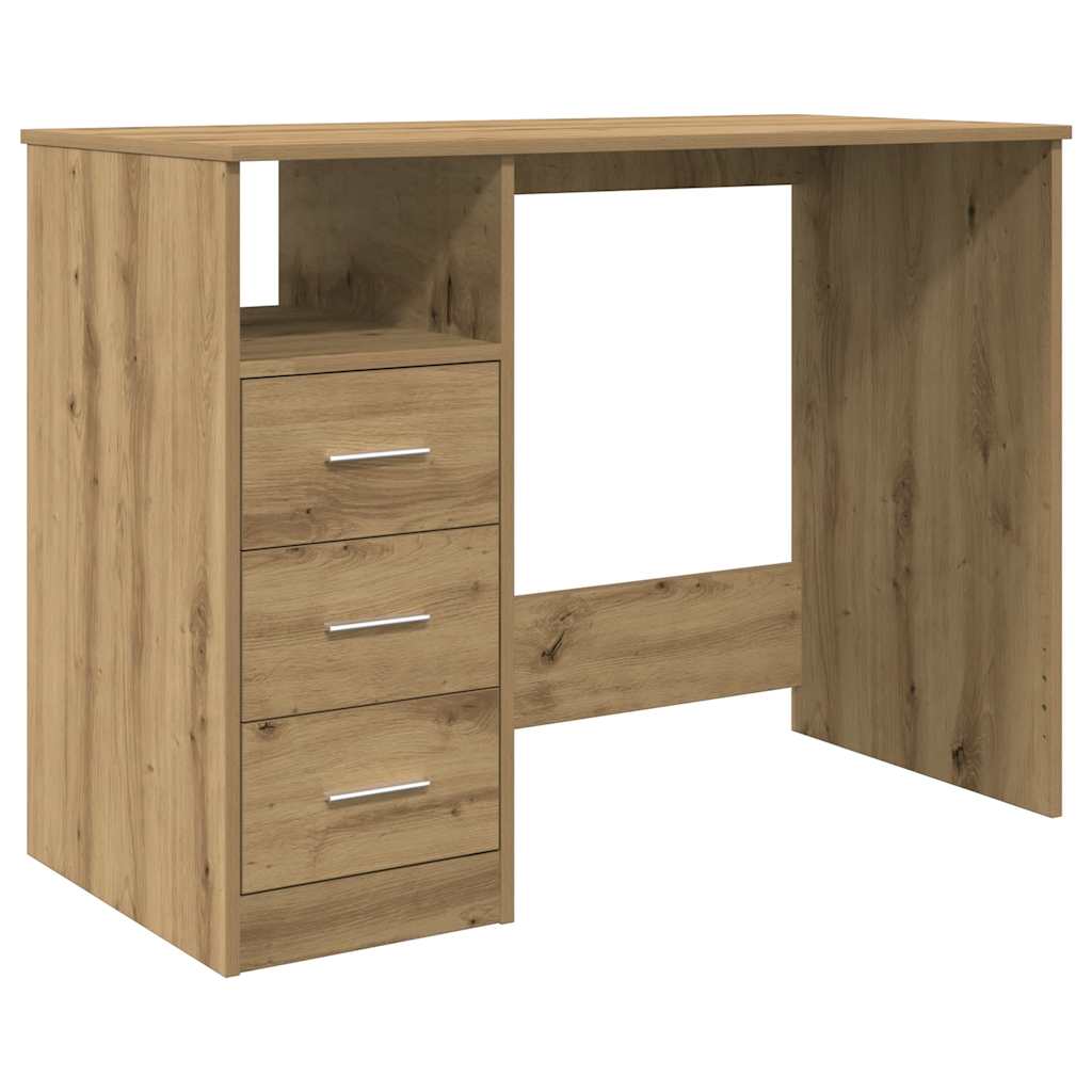 Bureau 102x50x76 cm bewerkt hout artisanaal eikenkleur is nu te koop bij PeponiXL, paradijselijk wonen!