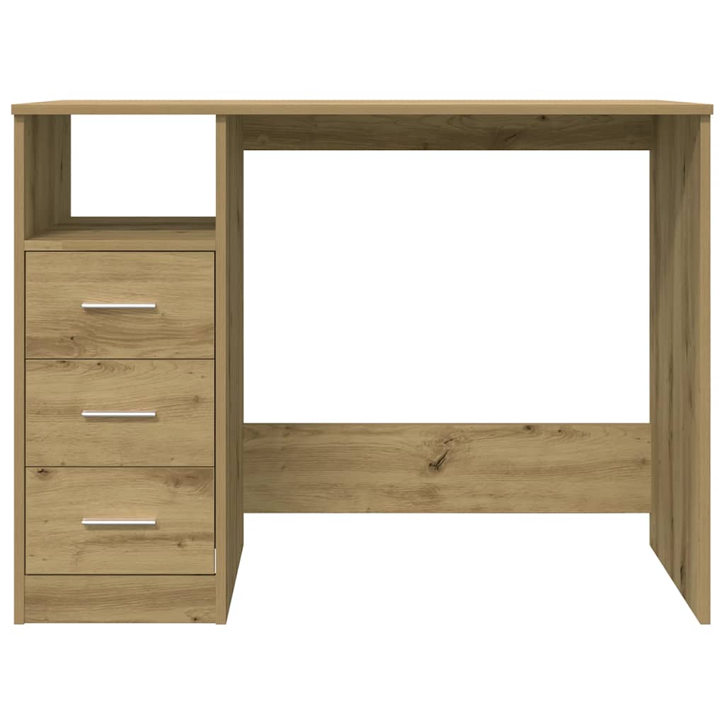 Bureau 102x50x76 cm bewerkt hout artisanaal eikenkleur is nu te koop bij PeponiXL, paradijselijk wonen!