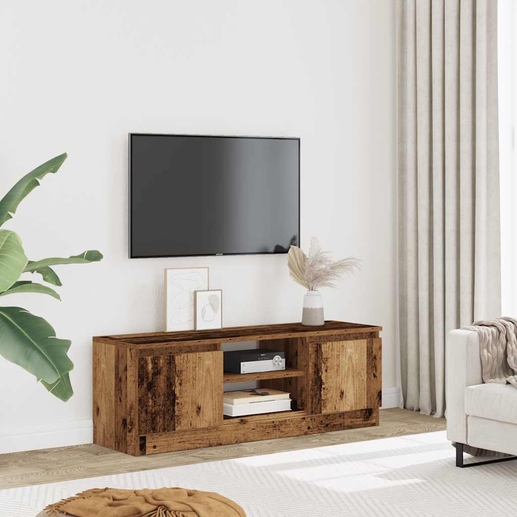 Tv-meubel 102x30x36 cm bewerkt hout oud houtkleurig is nu te koop bij PeponiXL, paradijselijk wonen!