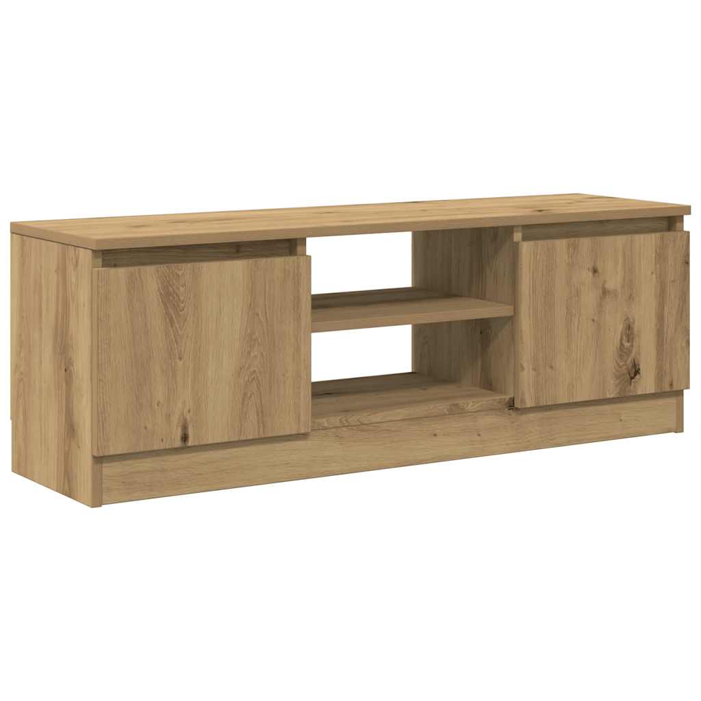 Tv-meubel 102x30x36 cm bewerkt hout artisanaal eikenkleur is nu te koop bij PeponiXL, paradijselijk wonen!