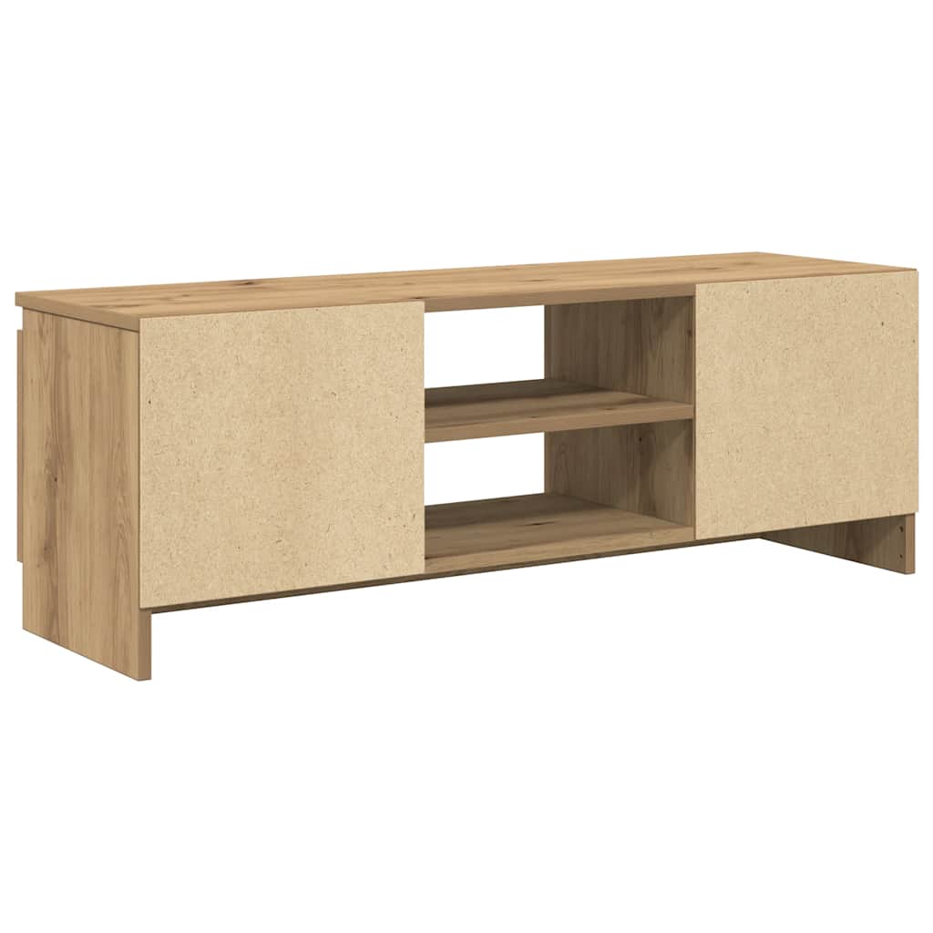 Tv-meubel 102x30x36 cm bewerkt hout artisanaal eikenkleur is nu te koop bij PeponiXL, paradijselijk wonen!