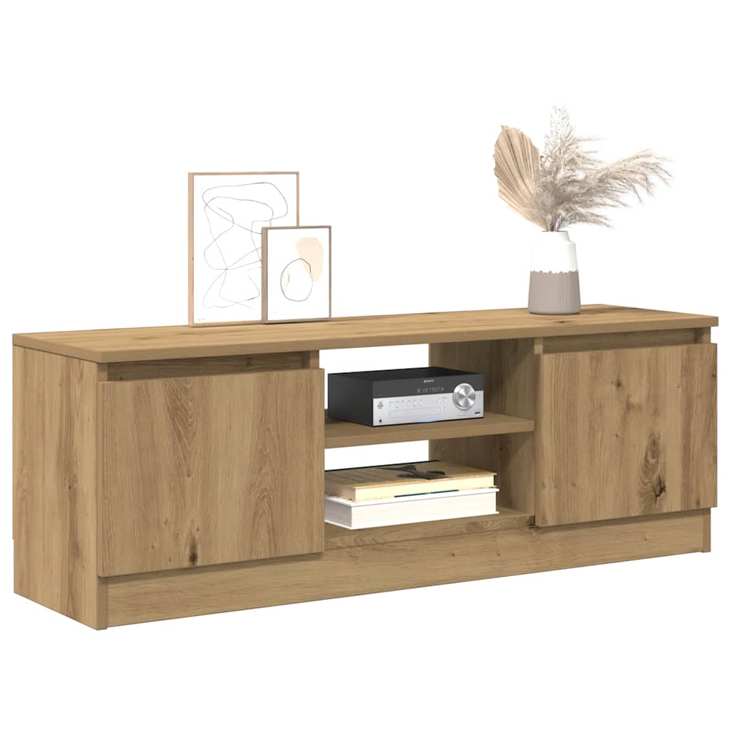 Tv-meubel 102x30x36 cm bewerkt hout artisanaal eikenkleur is nu te koop bij PeponiXL, paradijselijk wonen!