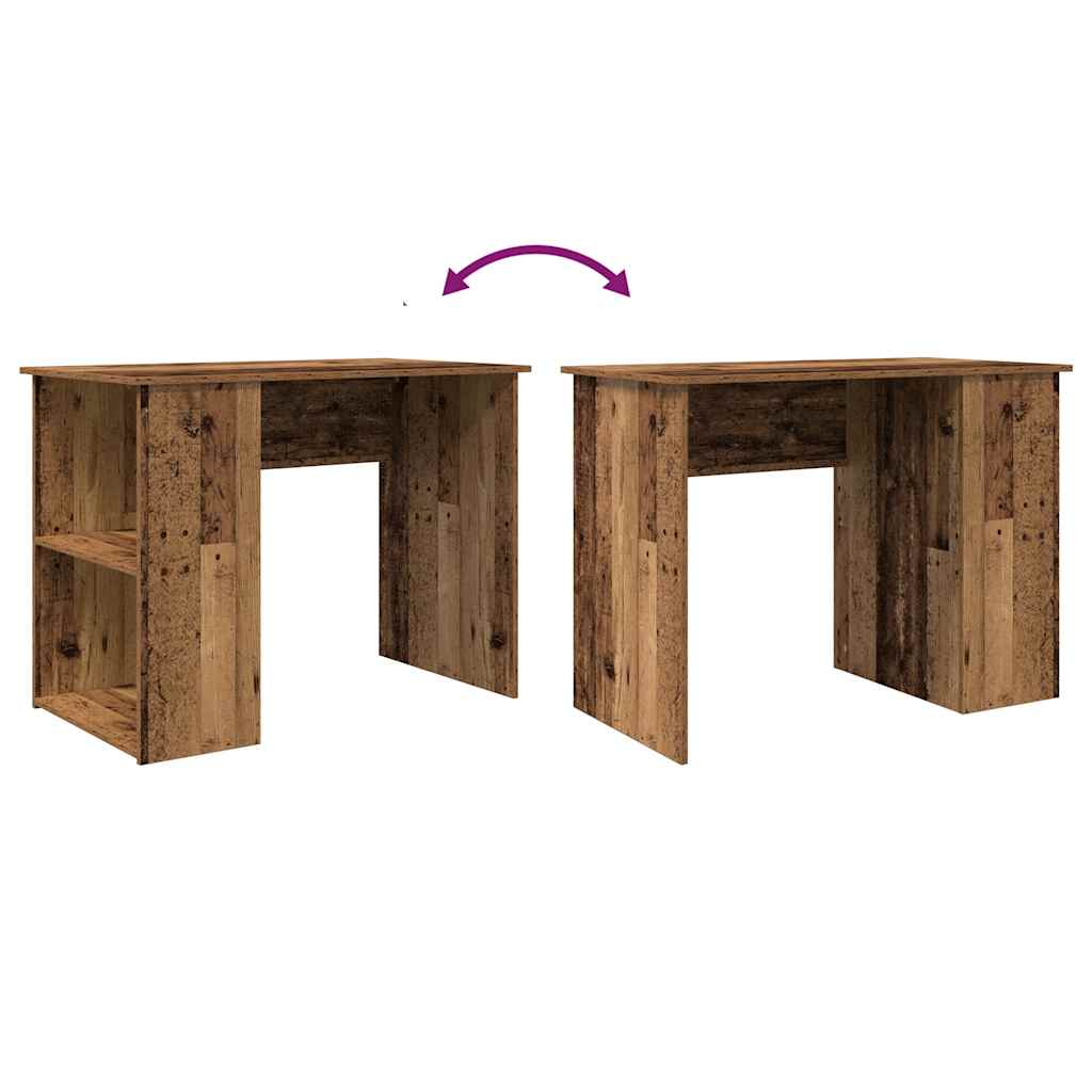 Bureau 100x55x75 cm bewerkt hout oud houtkleurig is nu te koop bij PeponiXL, paradijselijk wonen!
