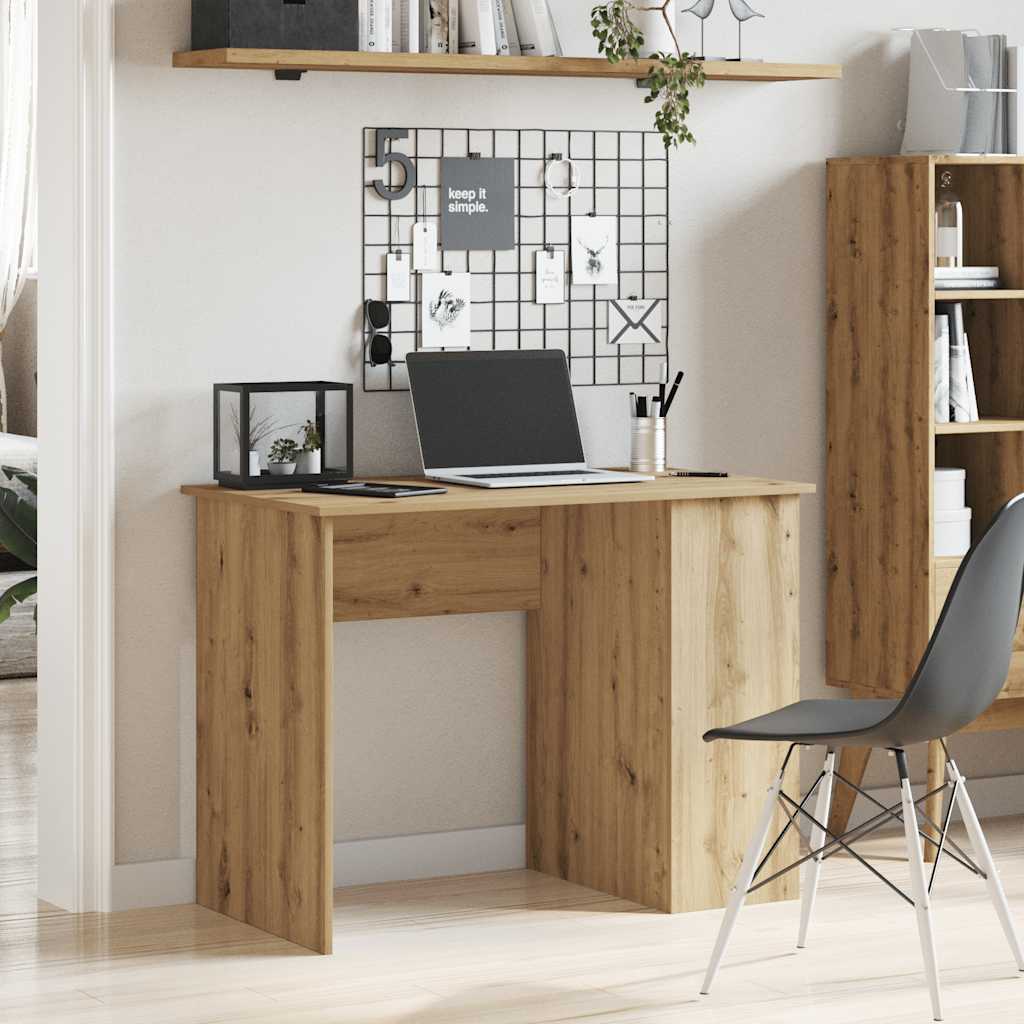 Bureau 100x55x75 cm bewerkt hout artisanaal eikenkleur is nu te koop bij PeponiXL, paradijselijk wonen!