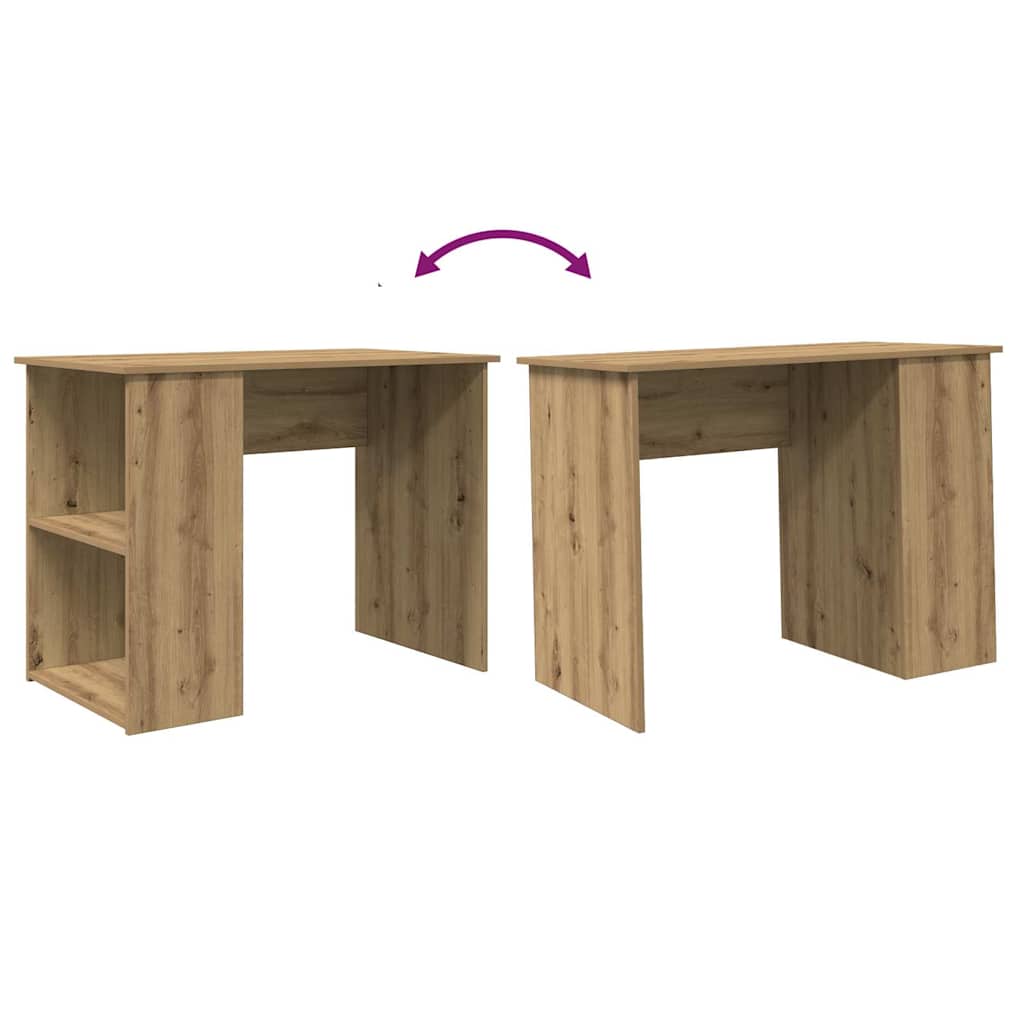 Bureau 100x55x75 cm bewerkt hout artisanaal eikenkleur is nu te koop bij PeponiXL, paradijselijk wonen!