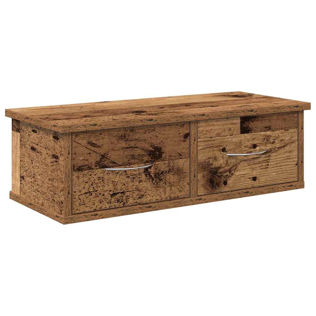 Wandkast 60x26x18,5 cm bewerkt hout oud houtkleurig is nu te koop bij PeponiXL, paradijselijk wonen!