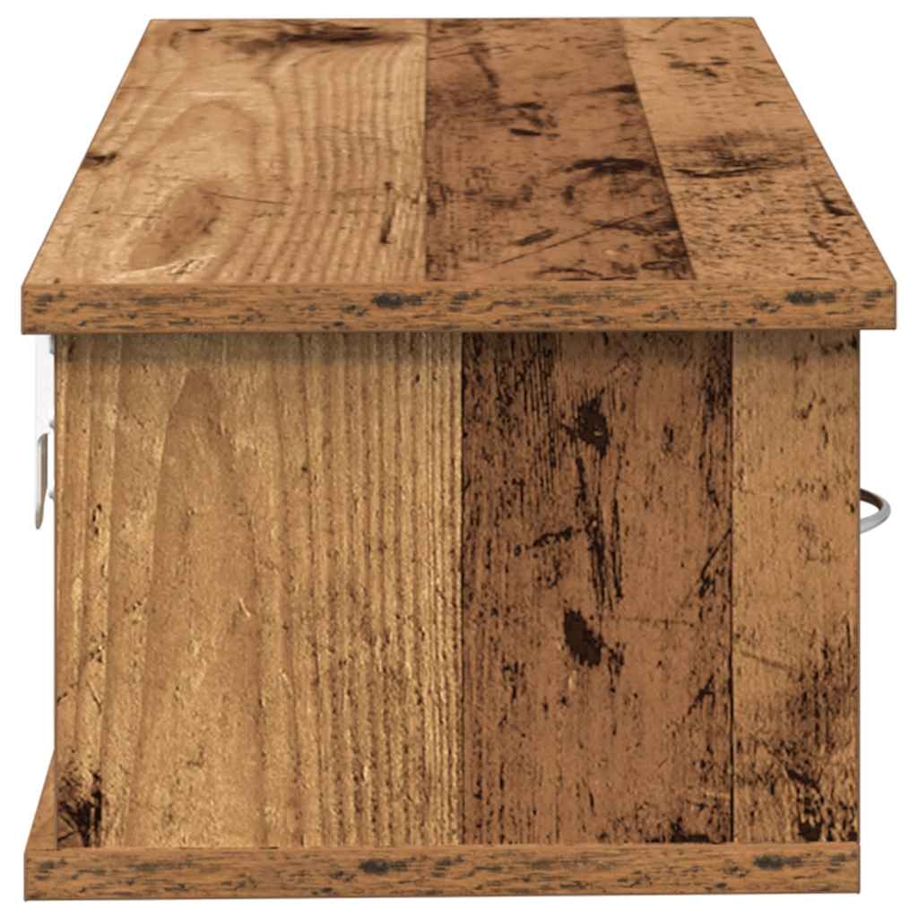 Wandkast 60x26x18,5 cm bewerkt hout oud houtkleurig is nu te koop bij PeponiXL, paradijselijk wonen!
