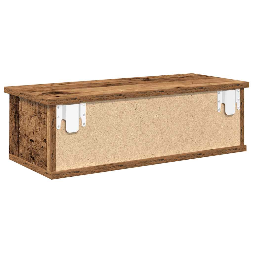 Wandkast 60x26x18,5 cm bewerkt hout oud houtkleurig is nu te koop bij PeponiXL, paradijselijk wonen!