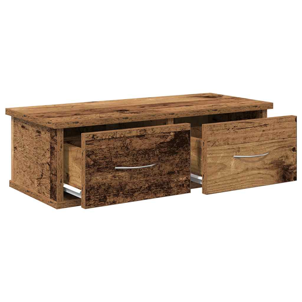 Wandkast 60x26x18,5 cm bewerkt hout oud houtkleurig is nu te koop bij PeponiXL, paradijselijk wonen!