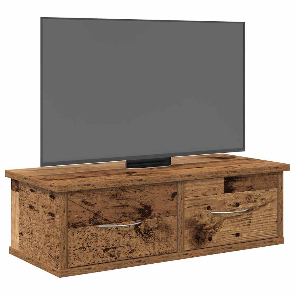 Wandkast 60x26x18,5 cm bewerkt hout oud houtkleurig is nu te koop bij PeponiXL, paradijselijk wonen!