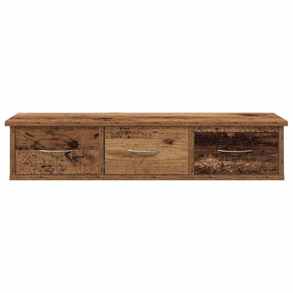 Wandkast 88x26x18,5 cm bewerkt hout oud houtkleurig is nu te koop bij PeponiXL, paradijselijk wonen!