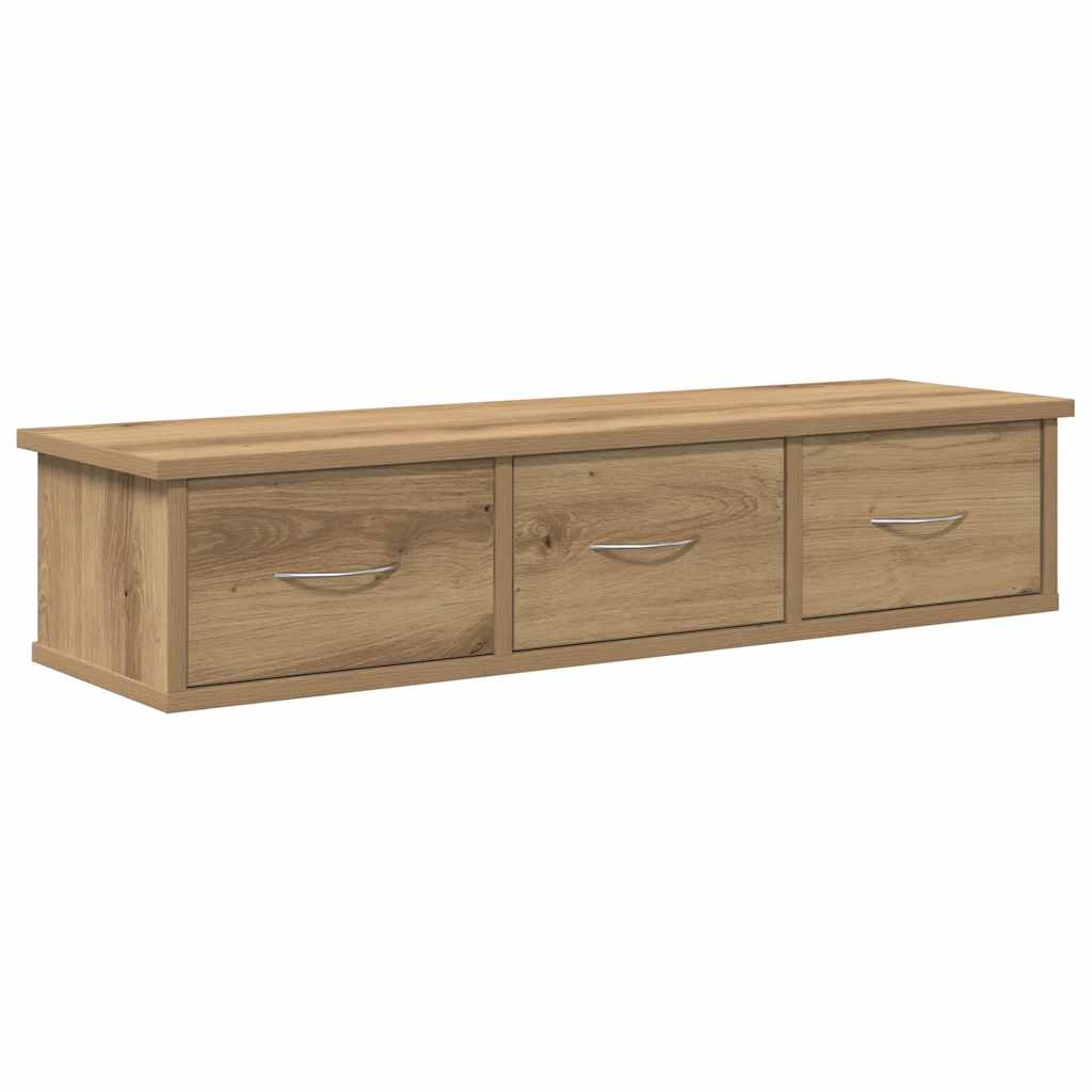Wandkast 88x26x18,5 cm bewerkt hout artisanaal eikenkleur is nu te koop bij PeponiXL, paradijselijk wonen!