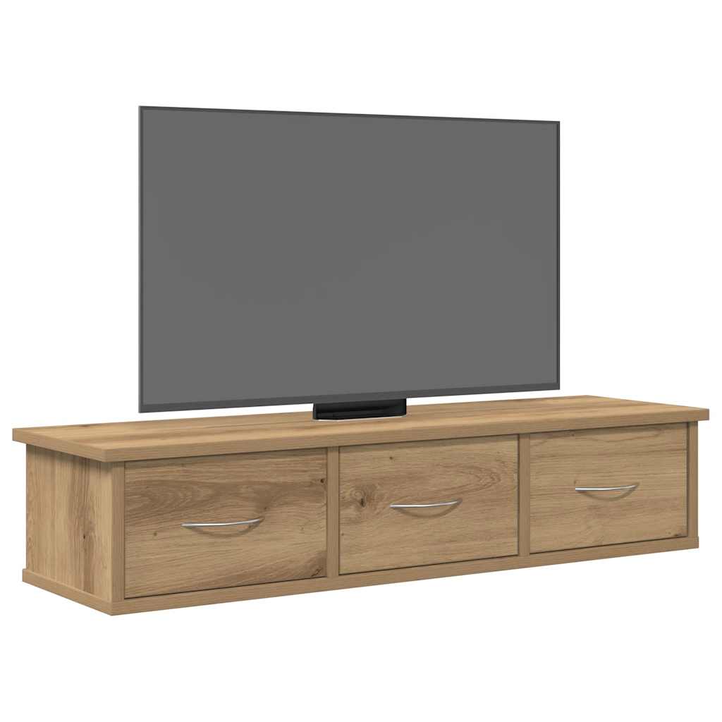 Wandkast 88x26x18,5 cm bewerkt hout artisanaal eikenkleur is nu te koop bij PeponiXL, paradijselijk wonen!