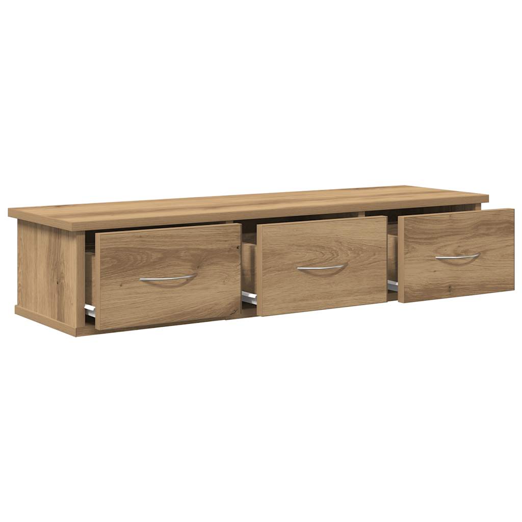 Wandkast 88x26x18,5 cm bewerkt hout artisanaal eikenkleur is nu te koop bij PeponiXL, paradijselijk wonen!