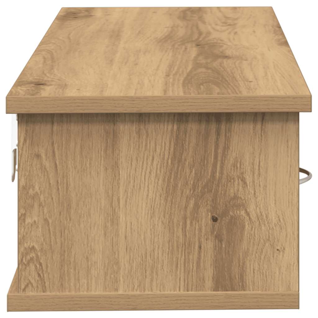 Wandkast 88x26x18,5 cm bewerkt hout artisanaal eikenkleur is nu te koop bij PeponiXL, paradijselijk wonen!
