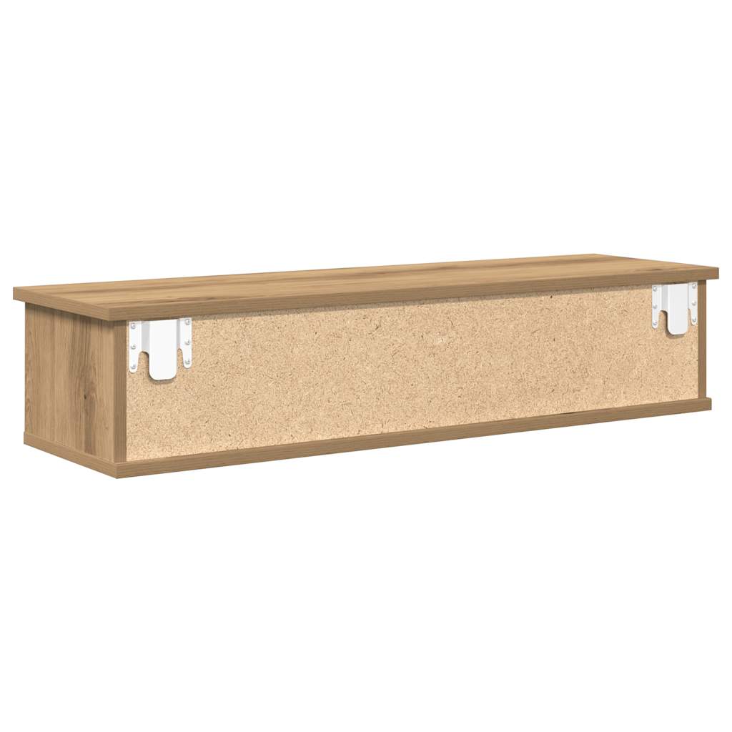 Wandkast 88x26x18,5 cm bewerkt hout artisanaal eikenkleur is nu te koop bij PeponiXL, paradijselijk wonen!