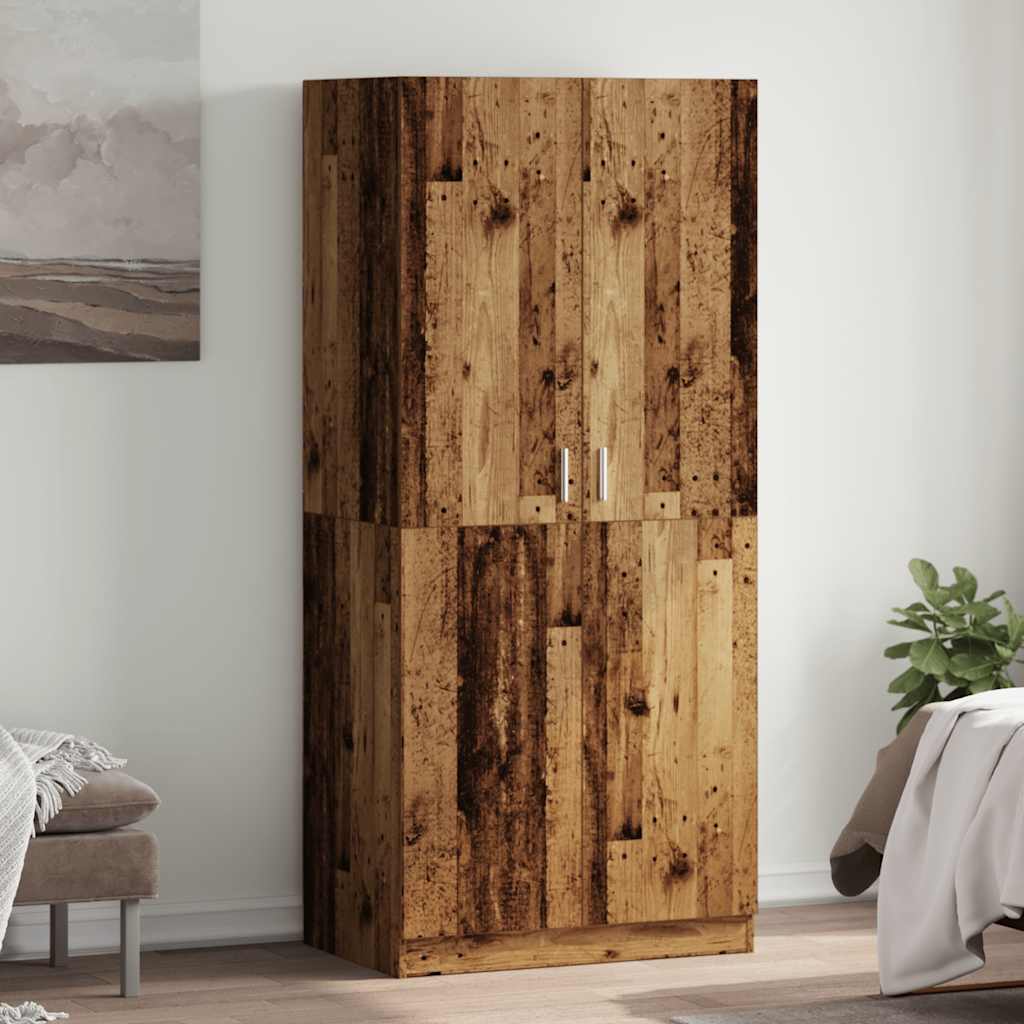 Kledingkast 80x52x180 cm bewerkt hout oud houtkleurig is nu te koop bij PeponiXL, paradijselijk wonen!