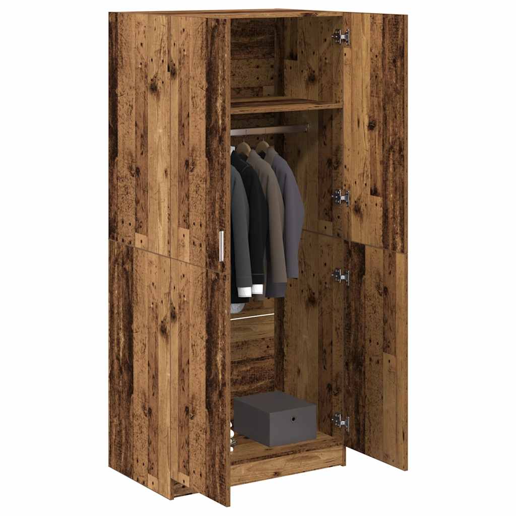 Kledingkast 80x52x180 cm bewerkt hout oud houtkleurig is nu te koop bij PeponiXL, paradijselijk wonen!