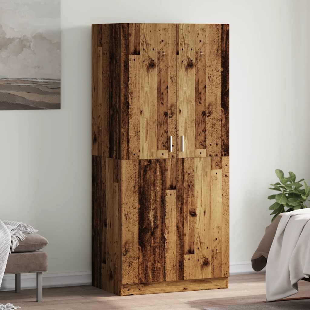 Kledingkast 90x52x200 cm bewerkt hout oud houtkleurig is nu te koop bij PeponiXL, paradijselijk wonen!