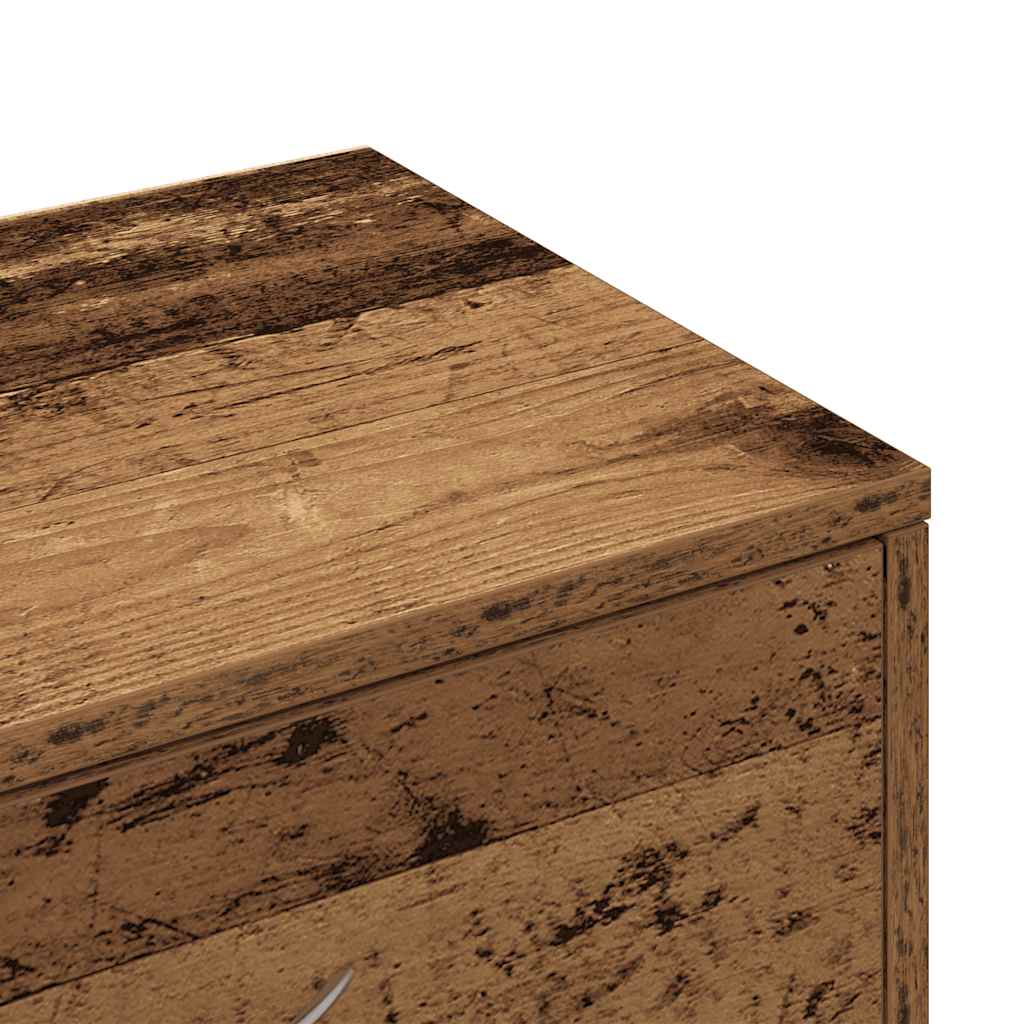 Dressoir met 6 lades 50x34x96 cm bewerkt hout oud houtkleurig is nu te koop bij PeponiXL, paradijselijk wonen!