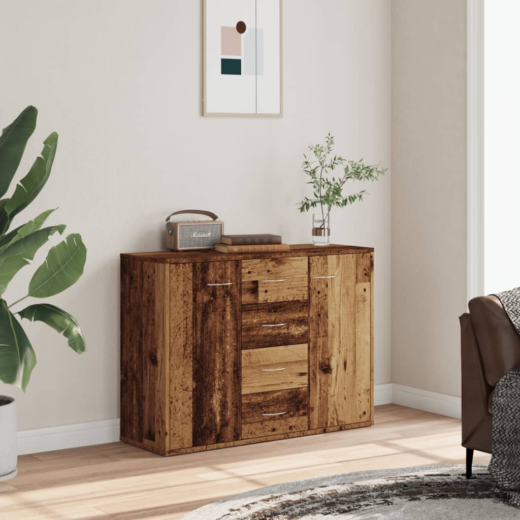 Dressoir 88x30x64 cm bewerkt hout oud houtkleurig is nu te koop bij PeponiXL, paradijselijk wonen!