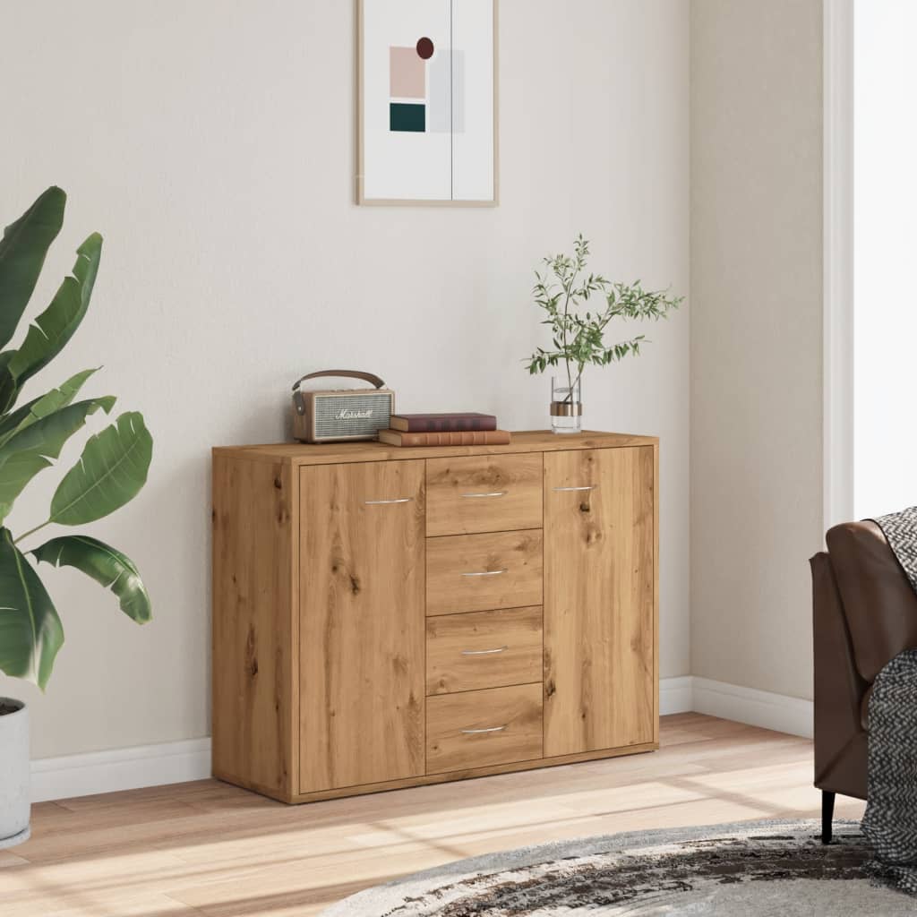 Dressoir 88x30x64 cm bewerkt hout artisanaal eikenkleur is nu te koop bij PeponiXL, paradijselijk wonen!