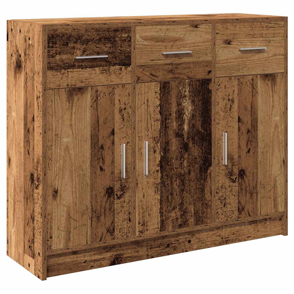 Dressoir 91x28x75 cm bewerkt hout oud houtkleurig is nu te koop bij PeponiXL, paradijselijk wonen!