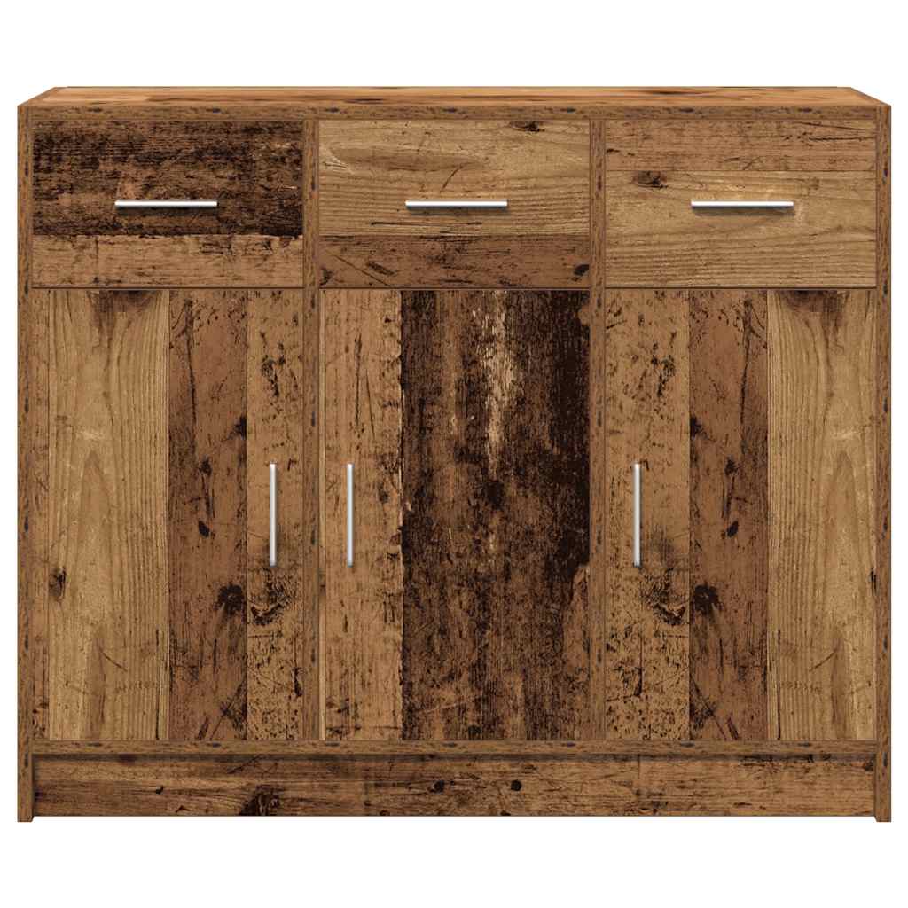 Dressoir 91x28x75 cm bewerkt hout oud houtkleurig is nu te koop bij PeponiXL, paradijselijk wonen!